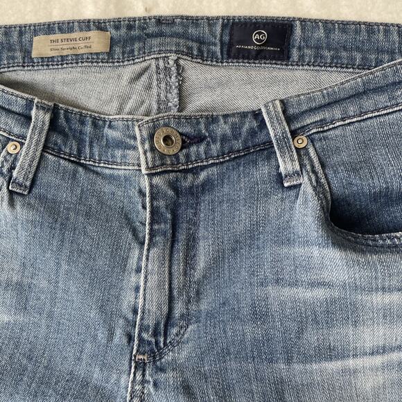 Ag Adriano Goldschmied Stevie Cuff Jeans Slim Straight Sz 32 Medium Wash - Picture 2 of 8